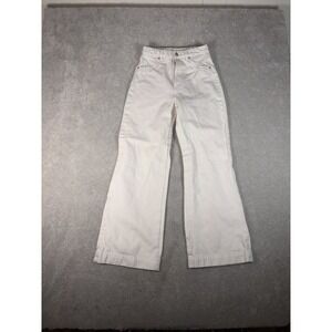 rolla's high rise wide leg jeans button fly trouser jeans ivory 26
